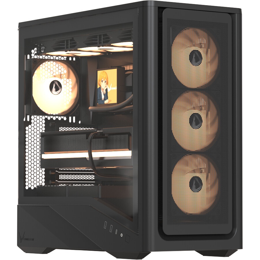 Корпус Hiper BH34-1 черный без БП ATX 5x120mm 2x140mm 2x200mm 1xUSB3.0 audio bott PSU