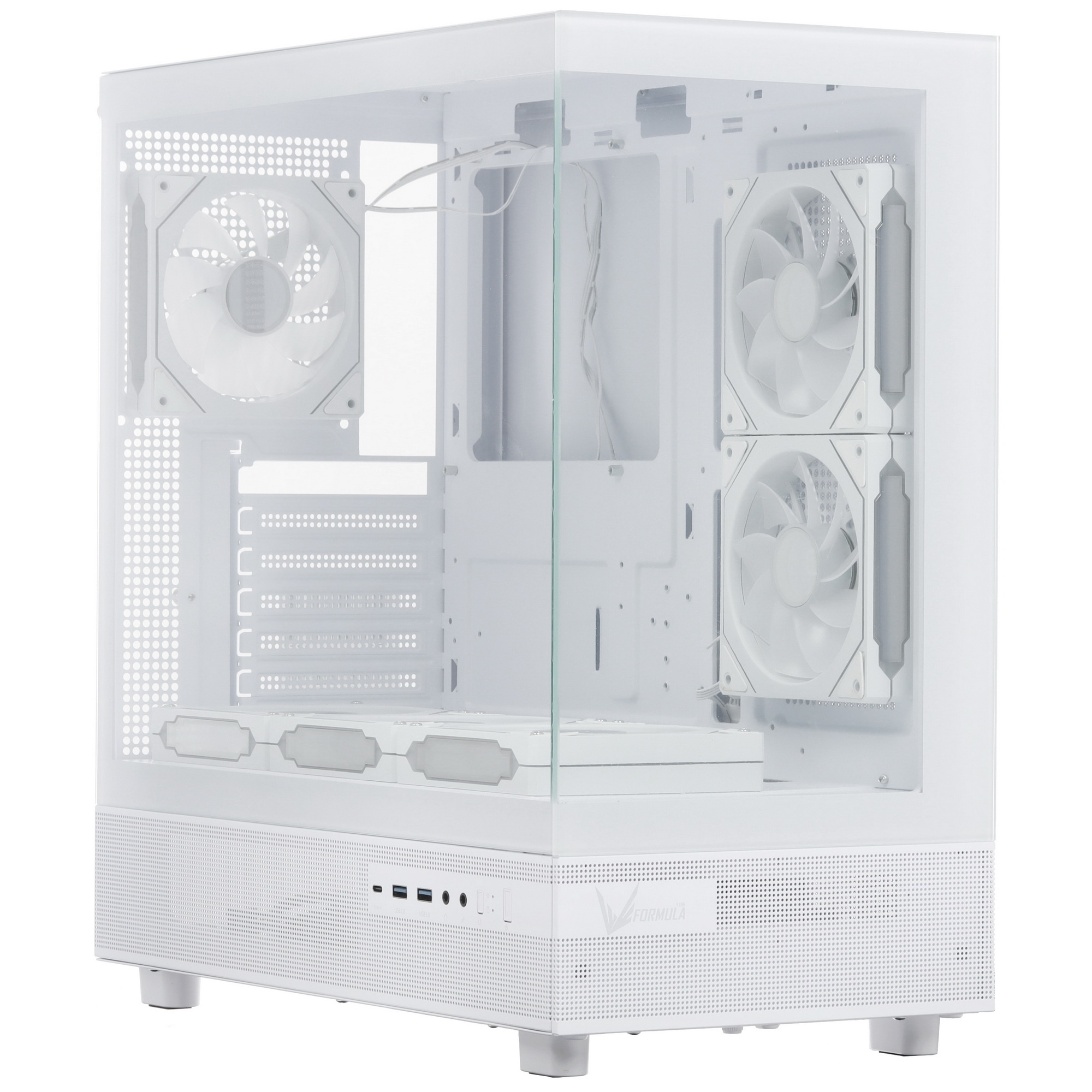 Компьютерный корпус Aerocool / Formula Crystal Z8 FLOE белый без БП ATX 3x120mm 5x140mm 1xUSB2.0 1xU