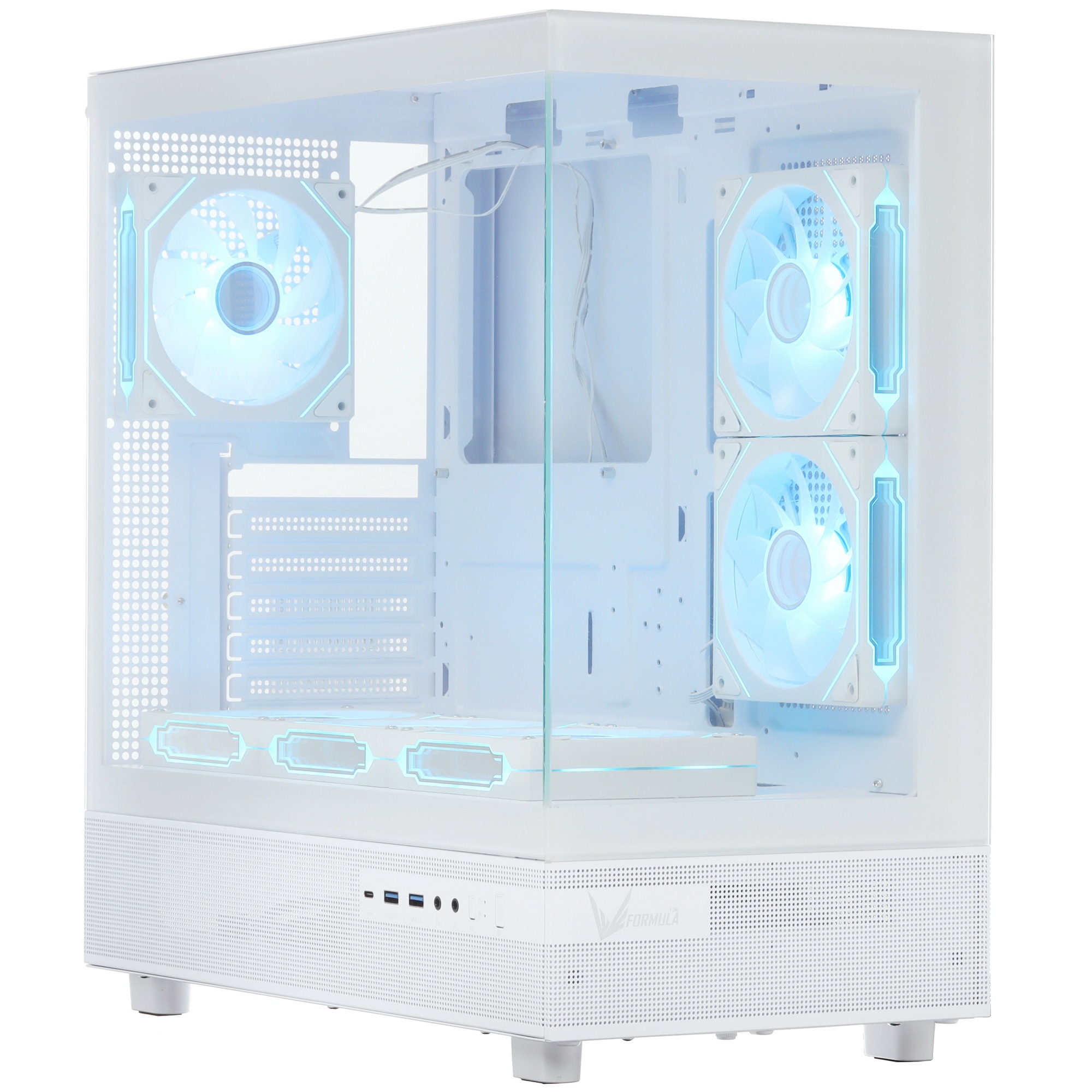 Компьютерный корпус Aerocool / Formula Crystal Z8 FLOE белый без БП ATX 3x120mm 5x140mm 1xUSB2.0 1xU