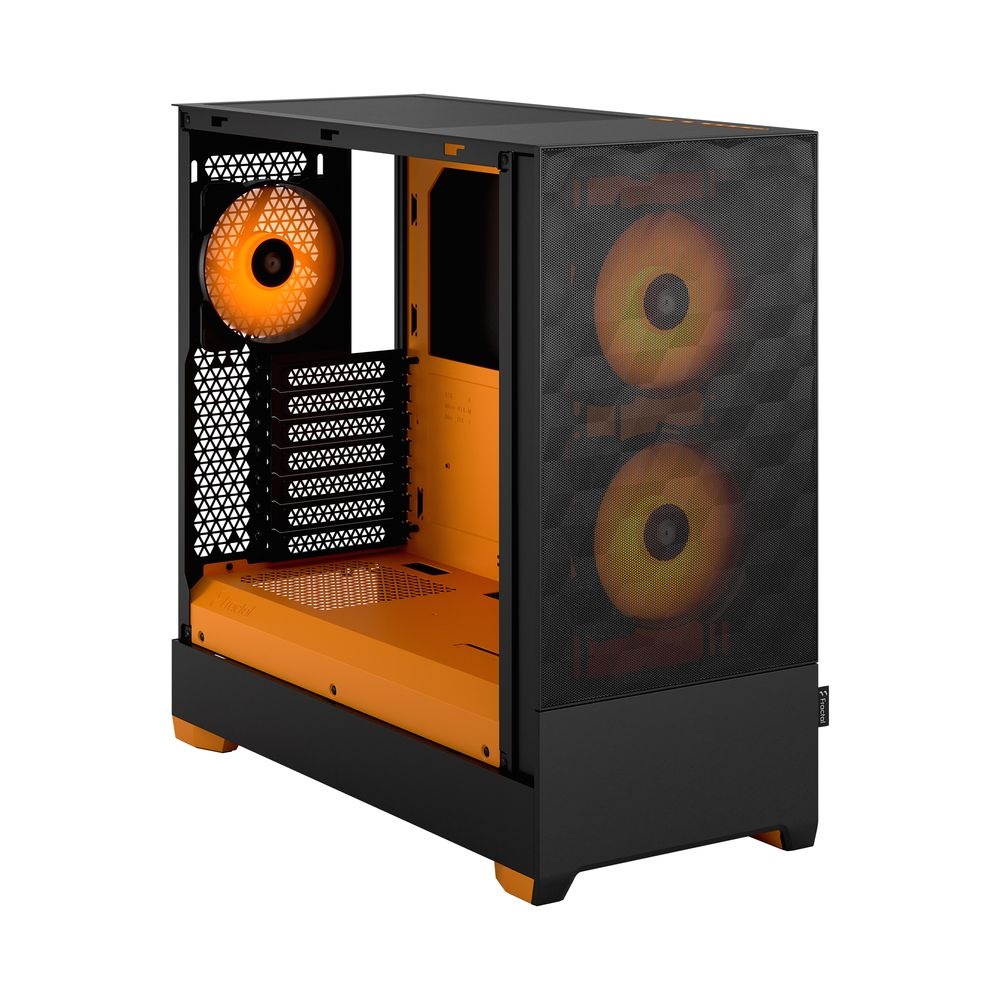 Корпус ПК без блока питания Fractal Design Pop Air RGB Orange Core TG Clear Tint, Midi-Tower, 3x120m