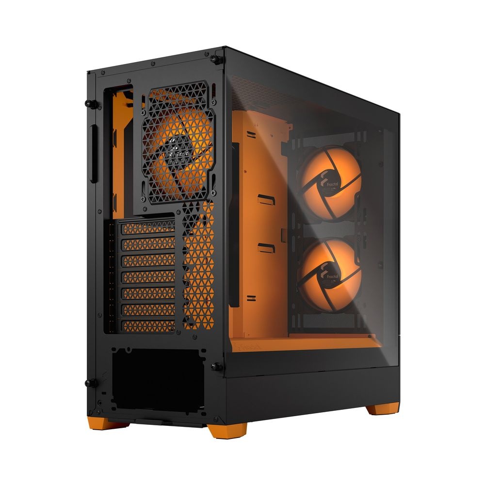 Корпус ПК без блока питания Fractal Design Pop Air RGB Orange Core TG Clear Tint, Midi-Tower, 3x120m