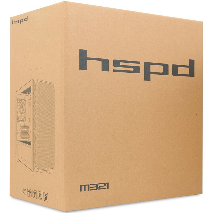 Компьютерный корпус  HSPD M330, Mesh Mini-tower, черный, TG, 0.6 SPCC, 3x120mm ARGB mATX, mITX 175/3