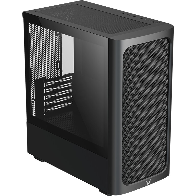 Компьютерный корпус без блока питания HSPD M530, Mesh Mid Tower, Black, TG, 0.4 SPCC, no fans ATX, m