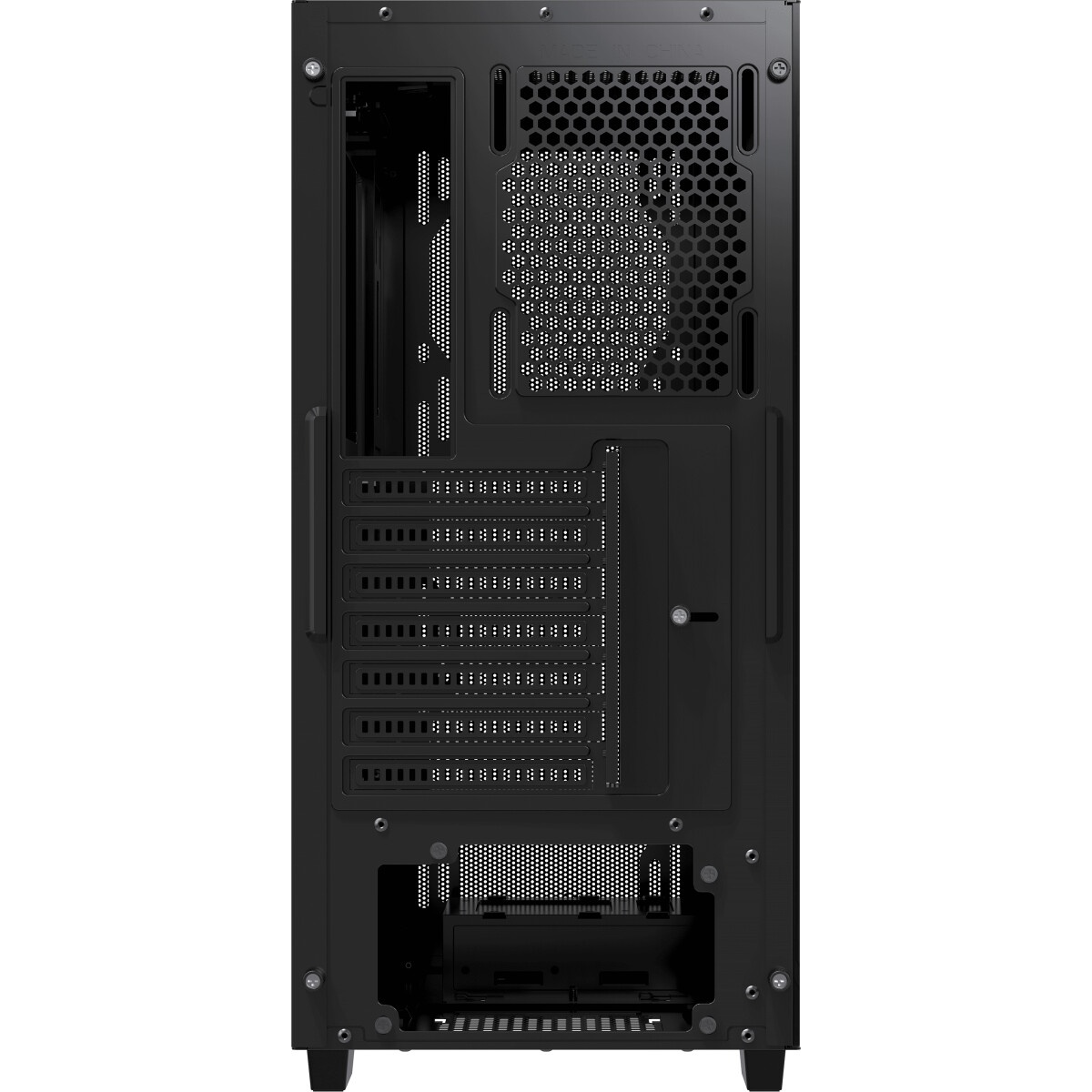 Компьютерный корпус без блока питания HSPD M530, Mesh Mid Tower, Black, TG, 0.4 SPCC, no fans ATX, m