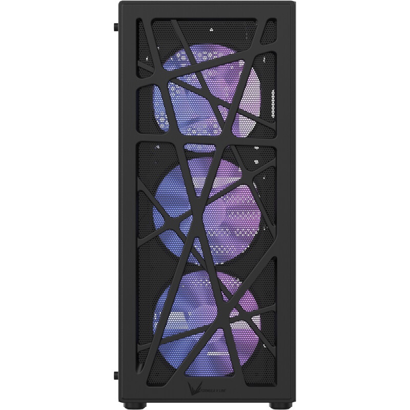 Компьютерный корпус без блока питания HSPD M530, Mesh Mid Tower, Black, TG, 0.4 SPCC, no fans ATX, m