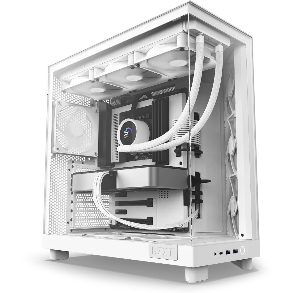Корпус без блока питания/ Case NZXT H6 Flow, Midi-Tower, TG, 3x120mm, 2xUSB-A 3.2 + 1xUSB-C 3.2, ATX