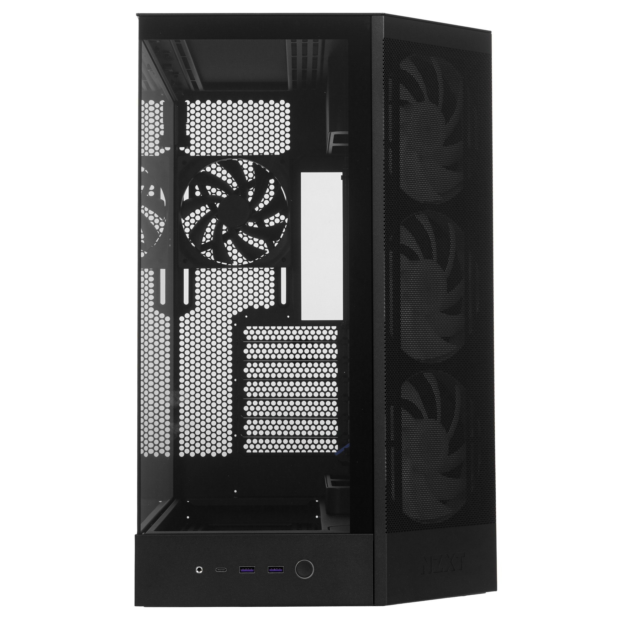 Корпус без блока питания/ Case NZXT H9 Flow RGB (2025), Midi-Tower, TG, 3x140mm RGB + 1x120mm, 2xUSB