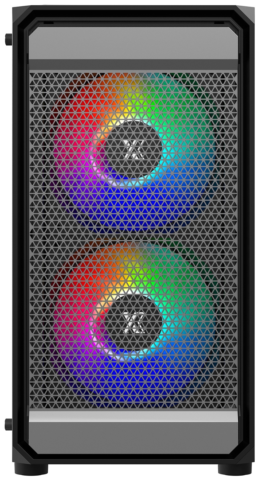 XASTRA Корпус A303M 3FRGB Black mATX/Mesh/ tempered glass / 2x140mm + 1x120mm FRGB fans/ A303M-2FC1