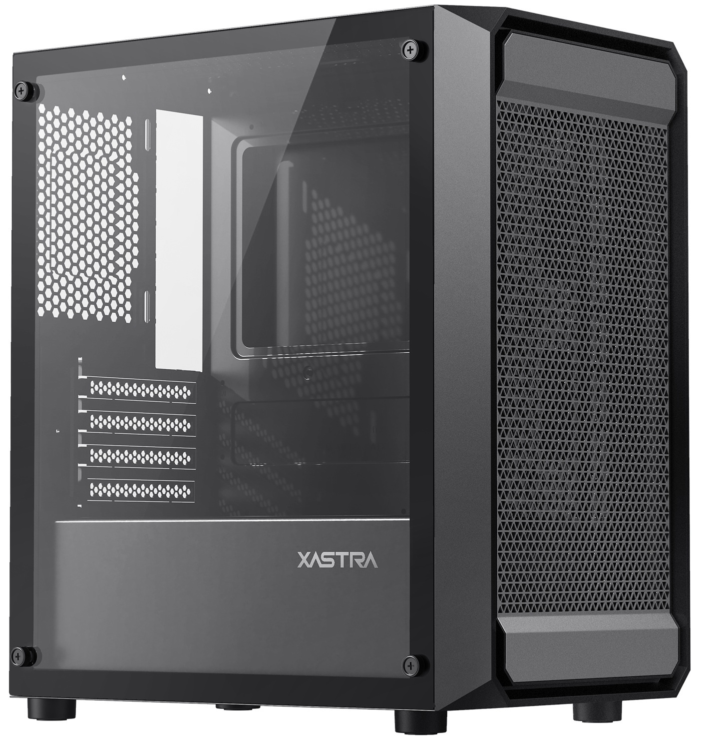XASTRA Корпус A303M 3FRGB Black mATX/Mesh/ tempered glass / 2x140mm + 1x120mm FRGB fans/ A303M-2FC1