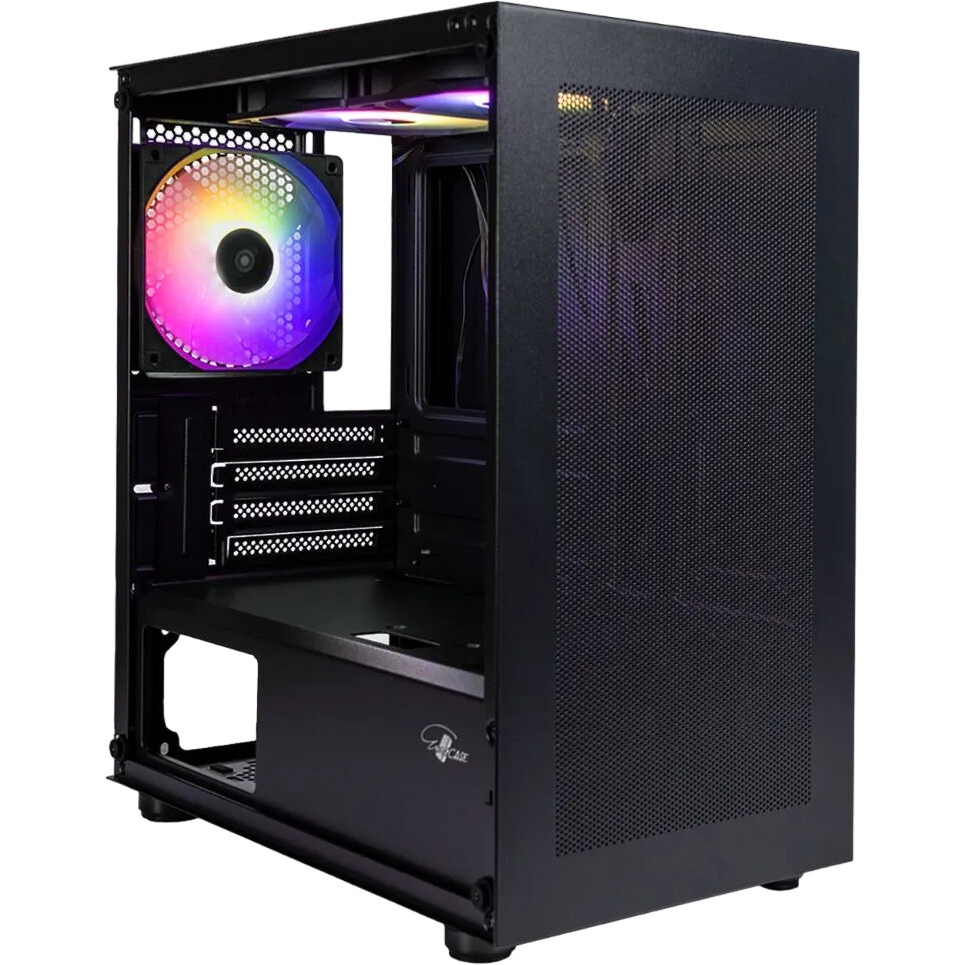 Корпус Minitower mATX Eurocase 00-01003411 M205 4ARGB черный без БП закаленное стекло USB 3.0