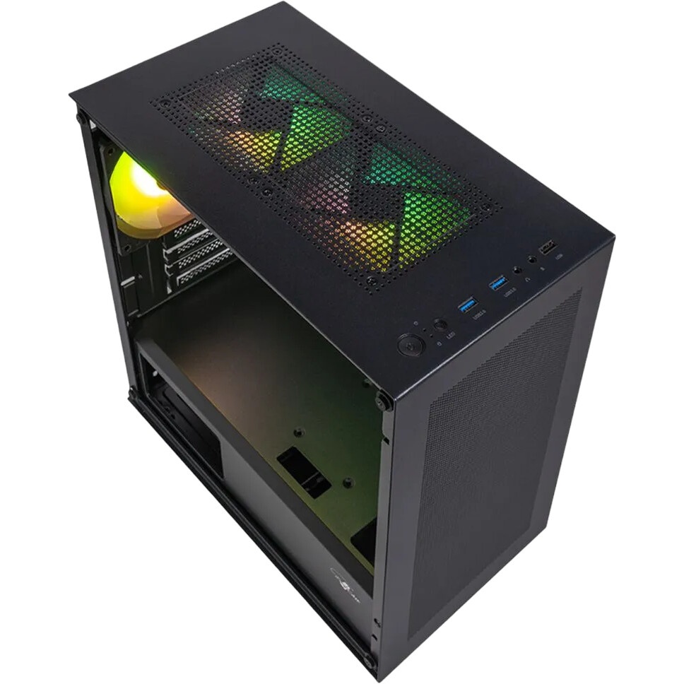 Корпус Minitower mATX Eurocase 00-01003411 M205 4ARGB черный без БП закаленное стекло USB 3.0