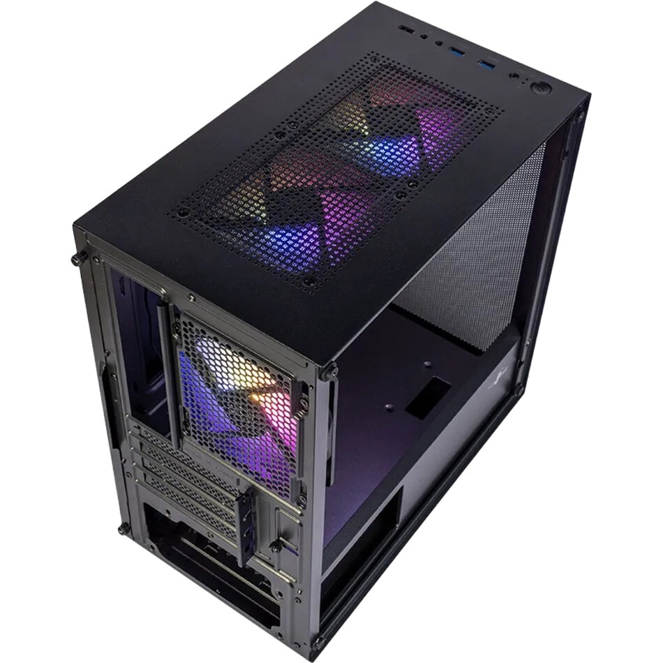 Корпус Minitower mATX Eurocase 00-01003411 M205 4ARGB черный без БП закаленное стекло USB 3.0