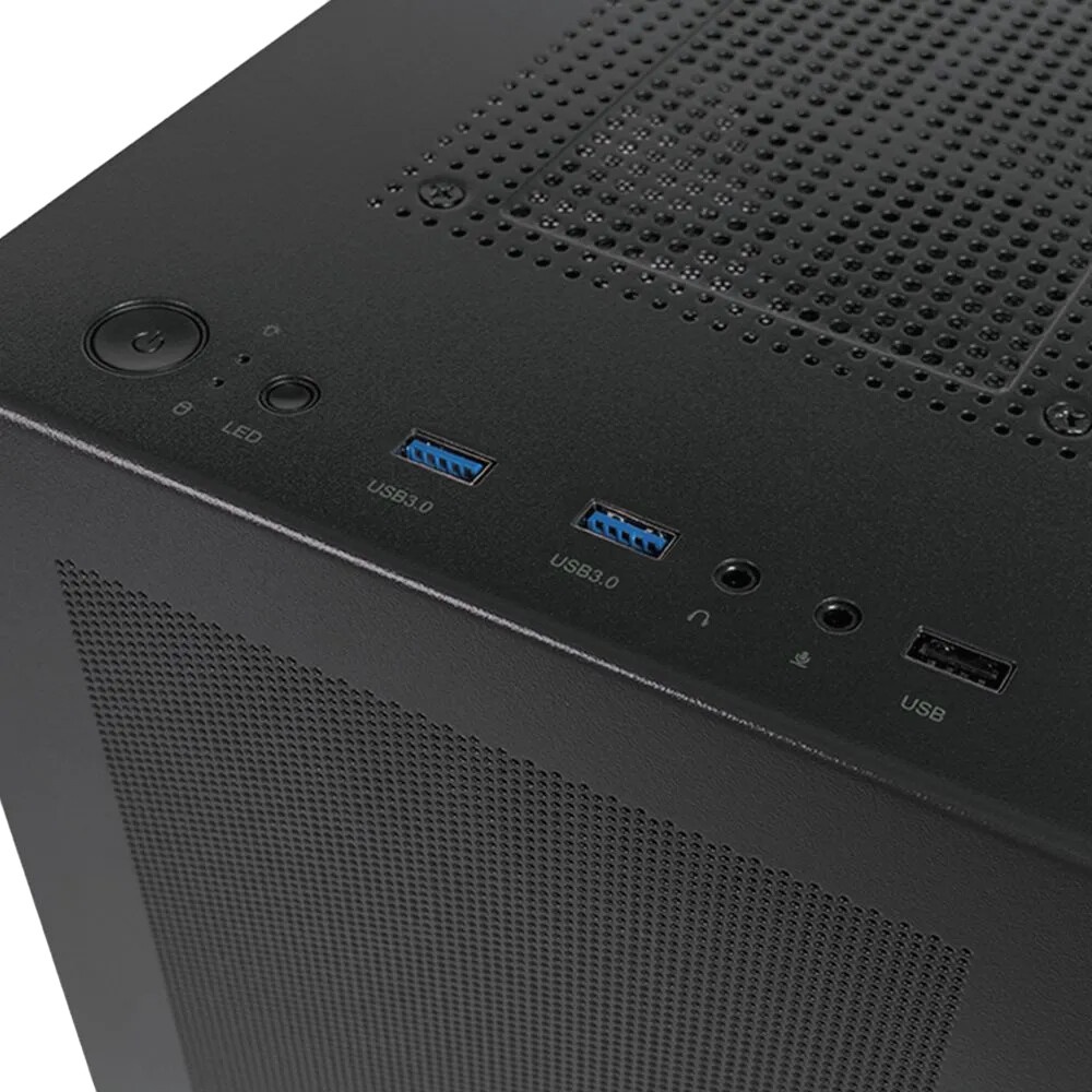 Корпус Minitower mATX Eurocase 00-01003411 M205 4ARGB черный без БП закаленное стекло USB 3.0
