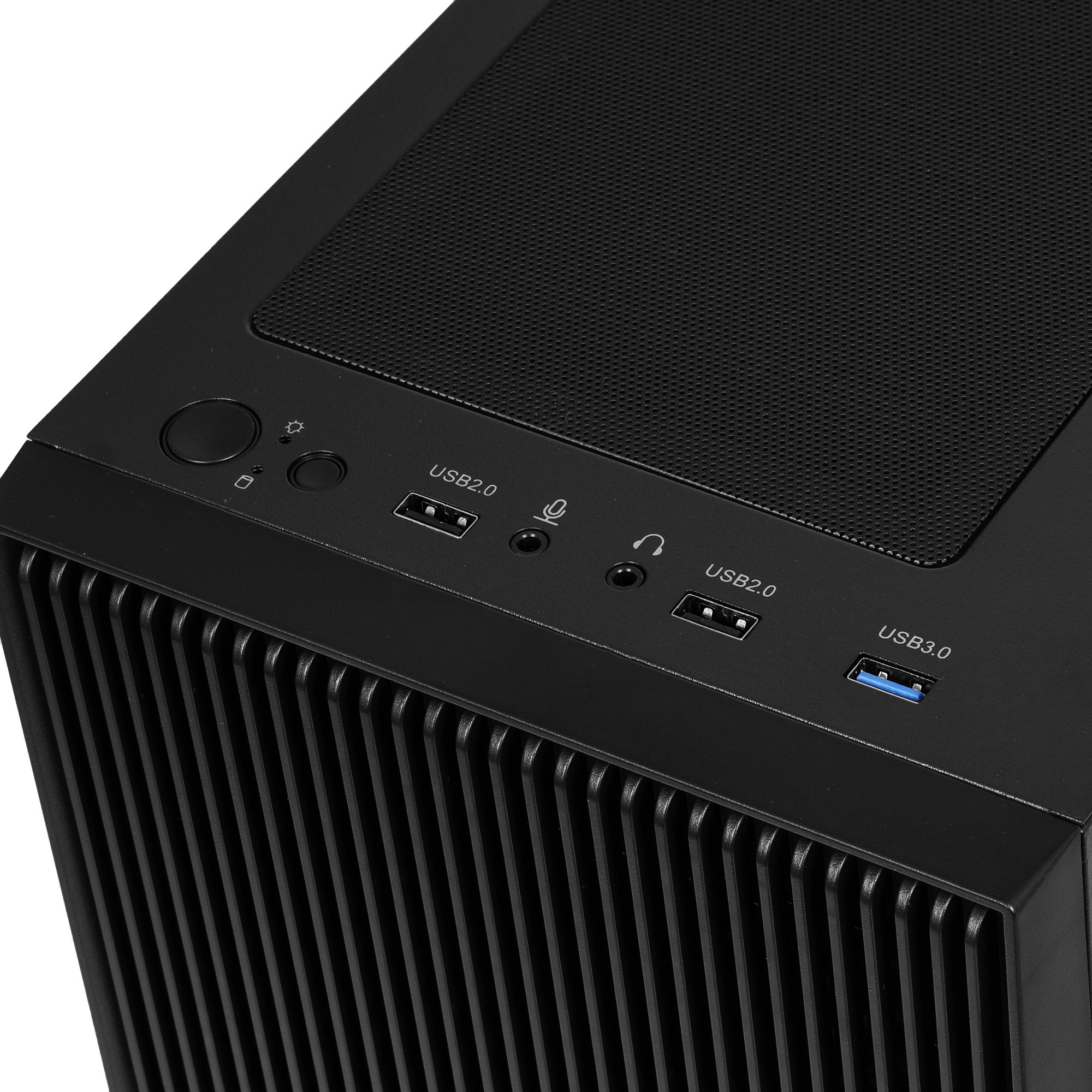 XASTRA Корпус A307M 2BK SI Black mATX/Mesh/Metal left panel / 2x120mm PWM FC black fans/ A307M-2FC12