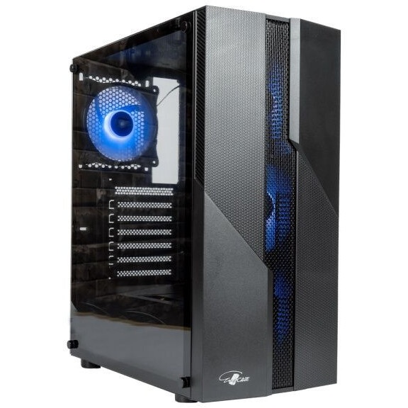 Компьютерный корпус ATX Eurocase A85 4ARGB черный без БП закаленное стекло USB 3.0