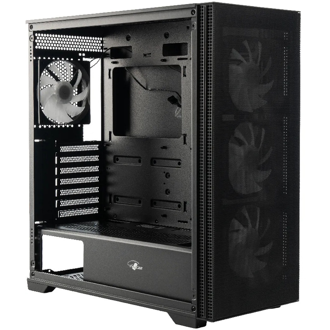 Компьютерный корпус ATX Eurocase A85 4ARGB черный без БП закаленное стекло USB 3.0