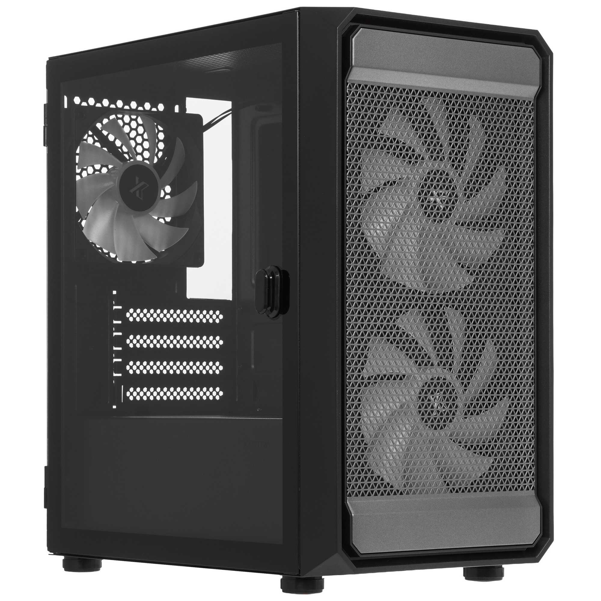 XASTRA Корпус A303M 3ARGB Black mATX/Mesh/ tempered glass / 2x140mm + 1x120mm ARGB PWM fans/ Door/