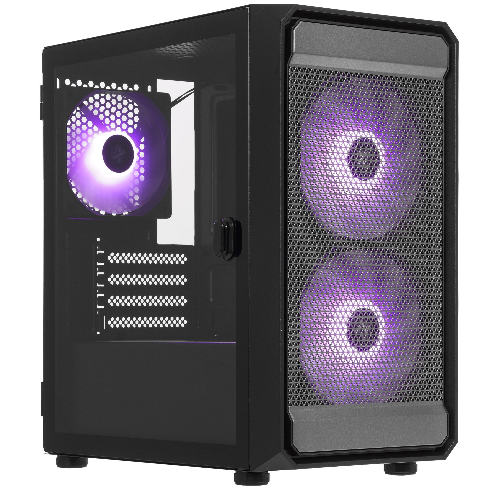XASTRA Корпус A303M 3ARGB Black mATX/Mesh/ tempered glass / 2x140mm + 1x120mm ARGB PWM fans/ Door/