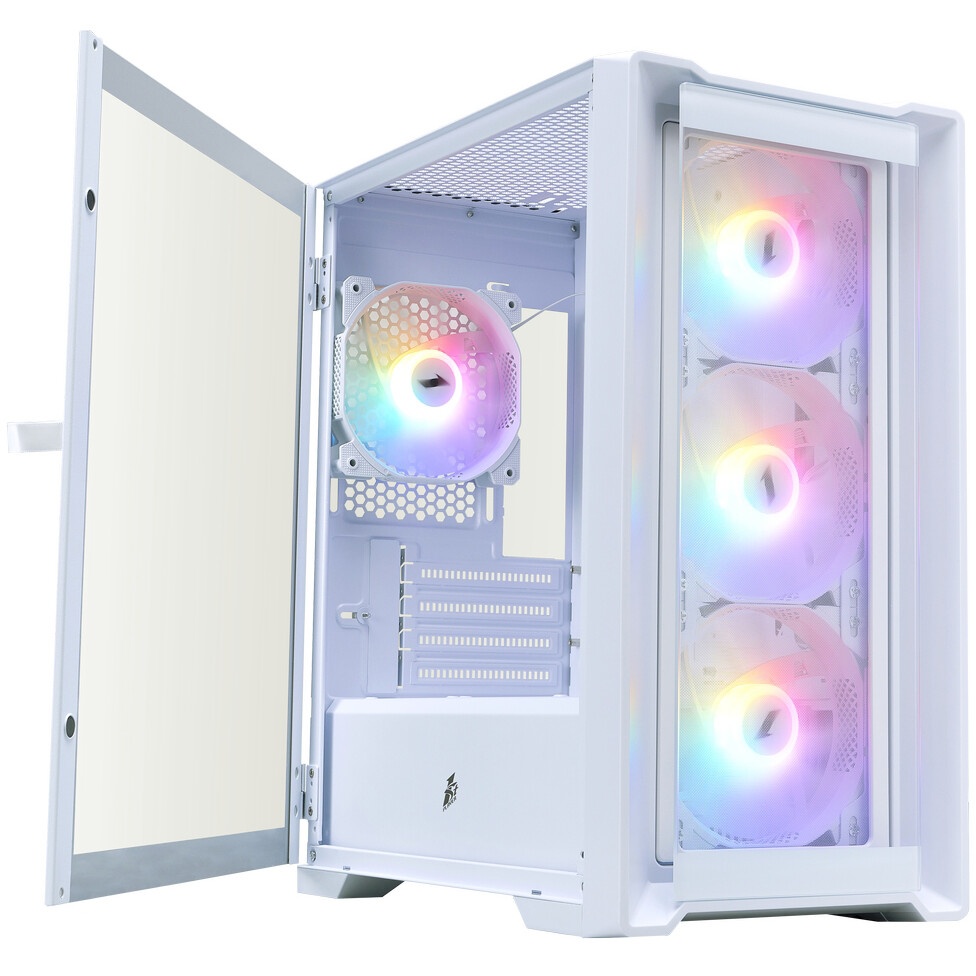 Компьютерный корпус  HSPD M310, Mesh Mini-tower, белый, TG, 0.4 SPCC, 3x120mm ARGB mATX, mITX 180/28
