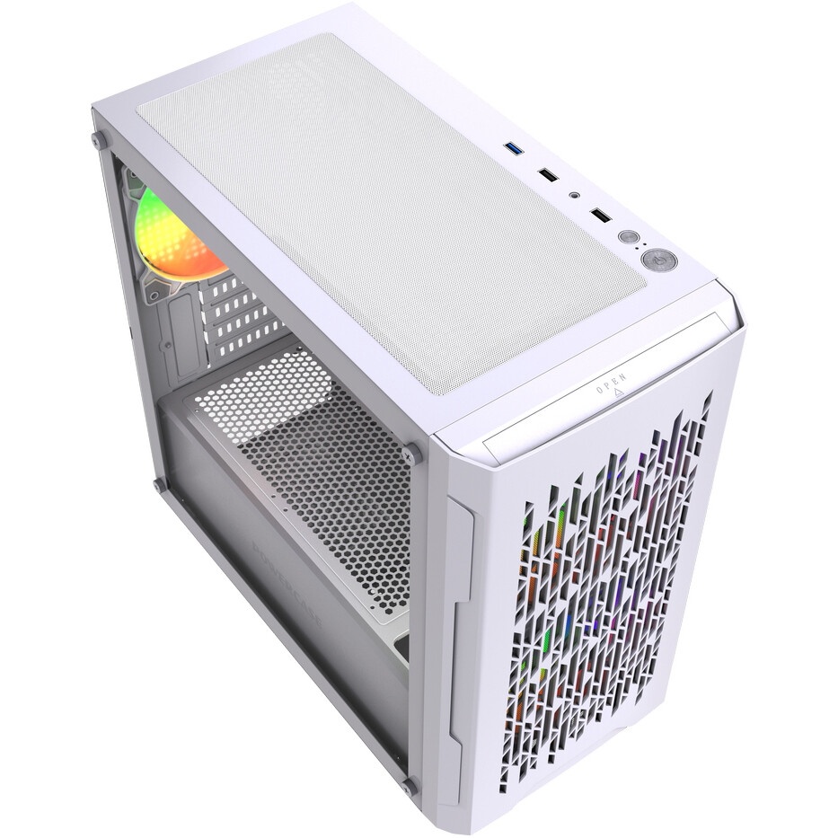 Компьютерный корпус  HSPD M310, Mesh Mini-tower, белый, TG, 0.4 SPCC, 3x120mm ARGB mATX, mITX 180/28