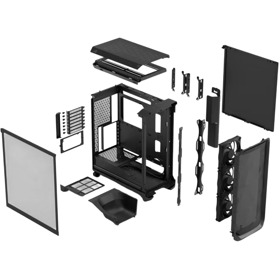 Корпус ПК без блока питания/ Case Fractal Design Meshify 3 TG Light Tint, Midi-Tower, 3x140mm, 2xUSB