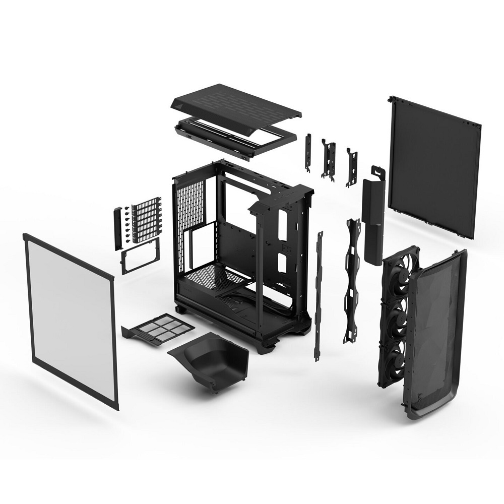 Корпус ПК без блока питания/ Case Fractal Design Meshify 3 TG Light Tint, Midi-Tower, 3x140mm, 2xUSB