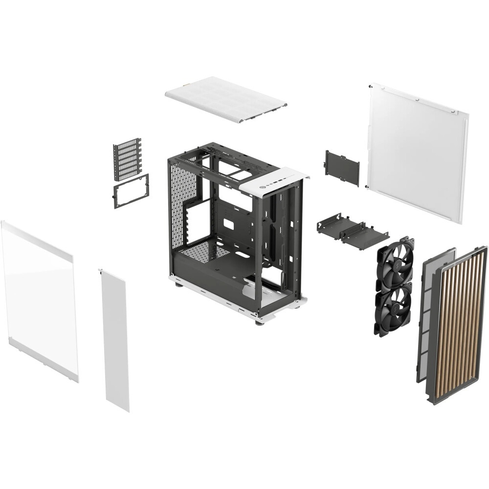 Корпус ПК без блока питания/ Case Fractal Design North TG Clear Tint, Midi-Tower, 2x140mm, 2xUSB-A 3