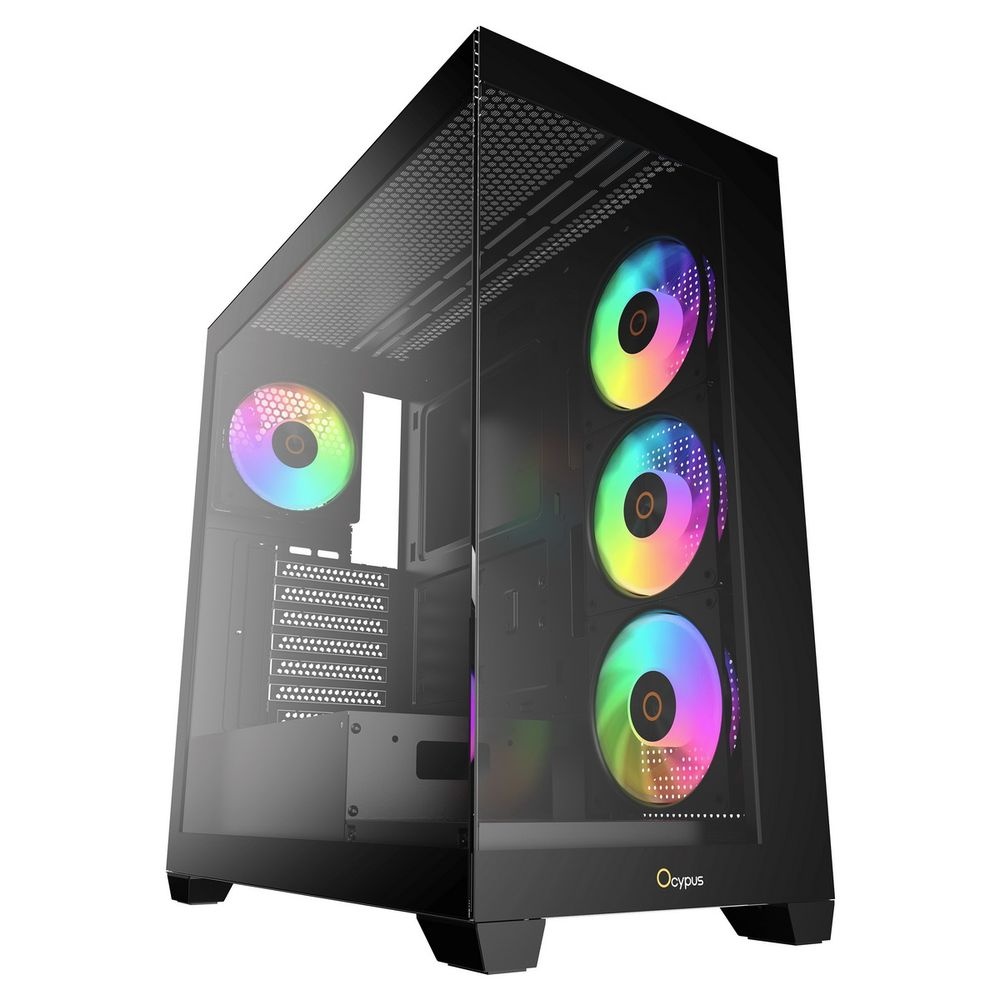 Корпус для ПК Case Ocypus Gamma C72 BK ARGB ATX / win / black / 4 ARGB fans / no PSU / Tempered Glas
