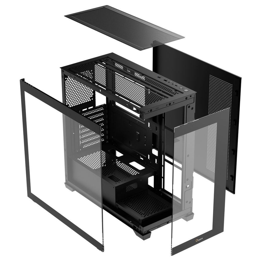 Корпус для ПК Case Ocypus Gamma C72 BK ARGB ATX / win / black / 4 ARGB fans / no PSU / Tempered Glas
