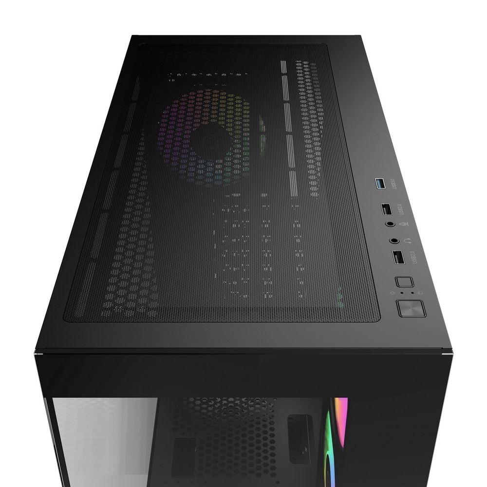 Корпус для ПК Case Ocypus Gamma C72 BK ARGB ATX / win / black / 4 ARGB fans / no PSU / Tempered Glas