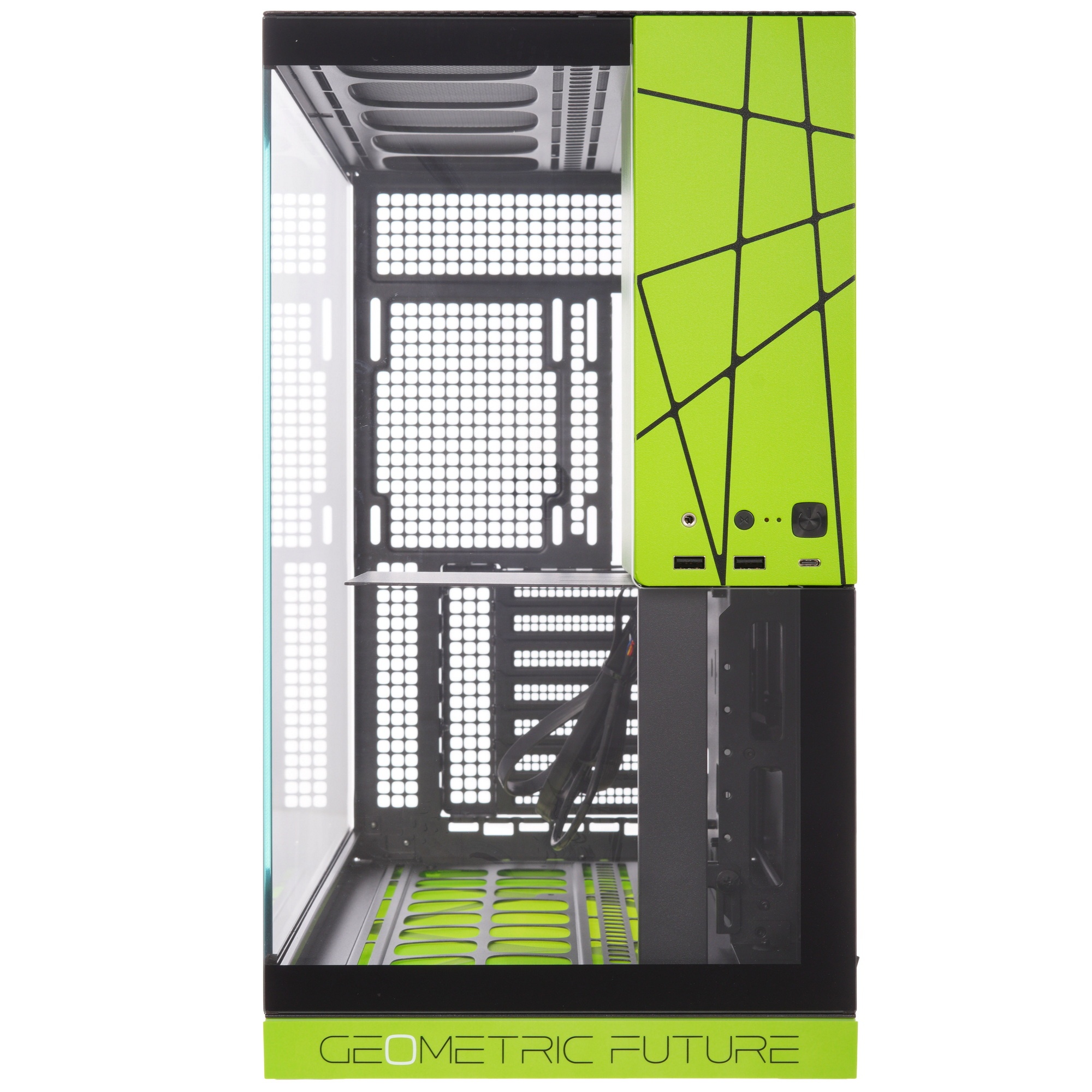 Корпус ПК без блока питания/ Case Geometric Future Model 5 NV Style, Midi-Tower, TG, no fans, 2xUSB-