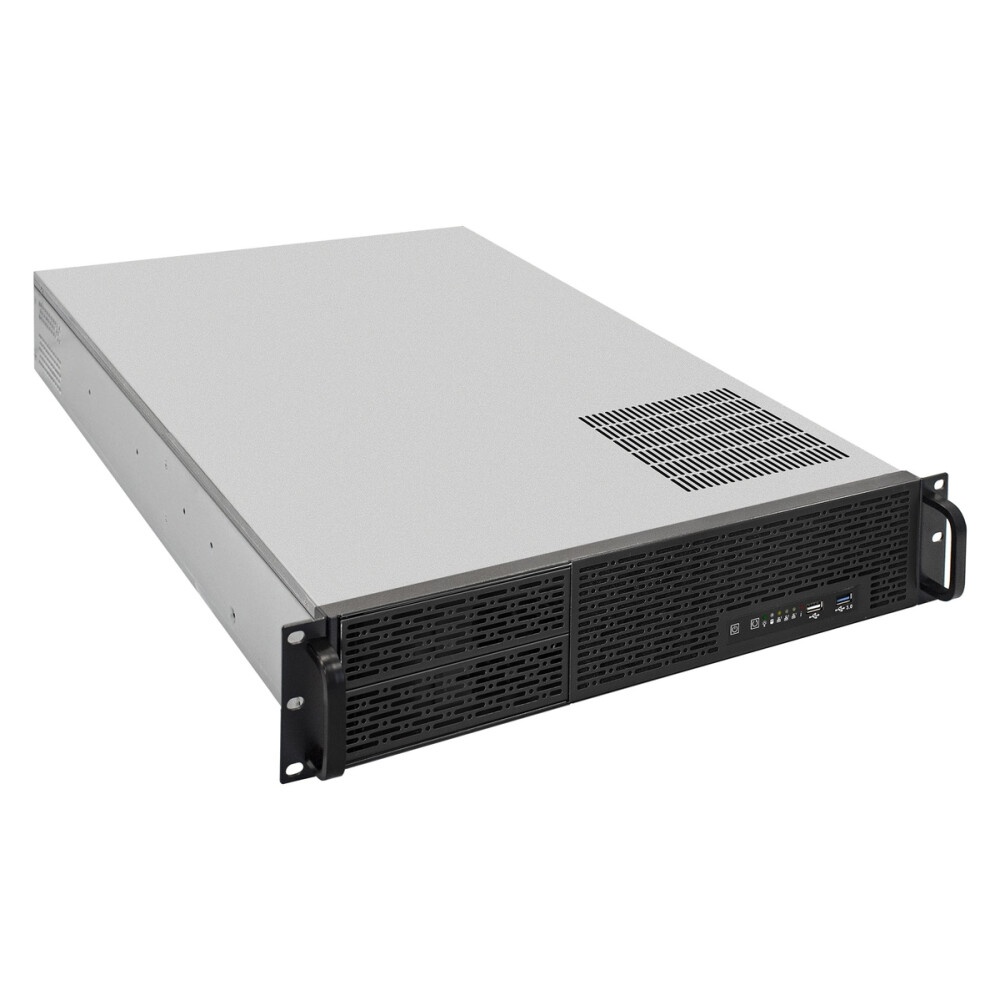 Серверный корпус 2U short chassis, 2*3.5'' swappable HDD tray, 2*3.5'' internal HDD bay