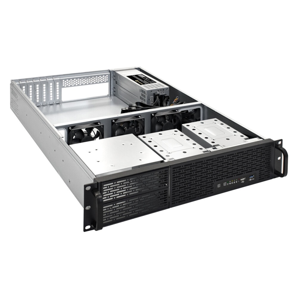 Серверный корпус 2U short chassis, 2*3.5'' swappable HDD tray, 2*3.5'' internal HDD bay
