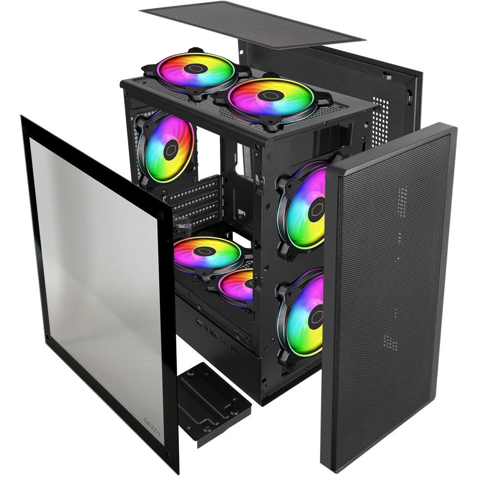 Компьютерный корпус Ginzzu CL690 mATX FAN 4*12FRGb