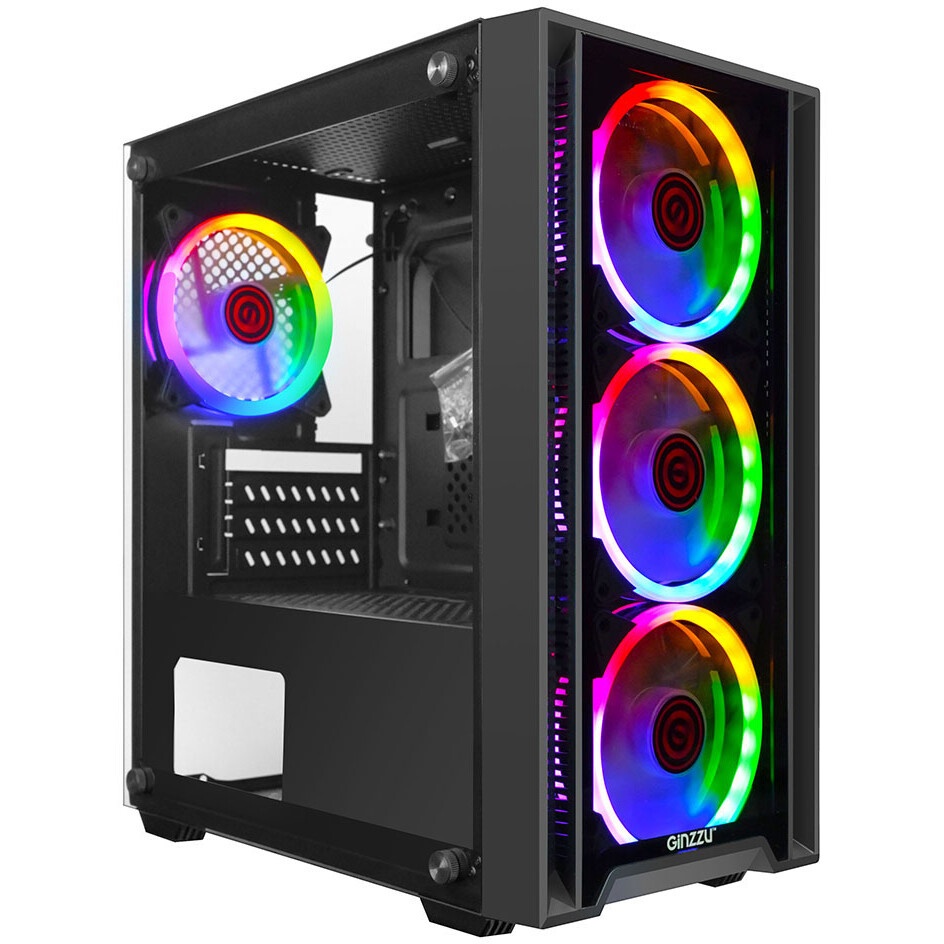Компьютерный корпус Ginzzu CL690 mATX FAN 4*12FRGb