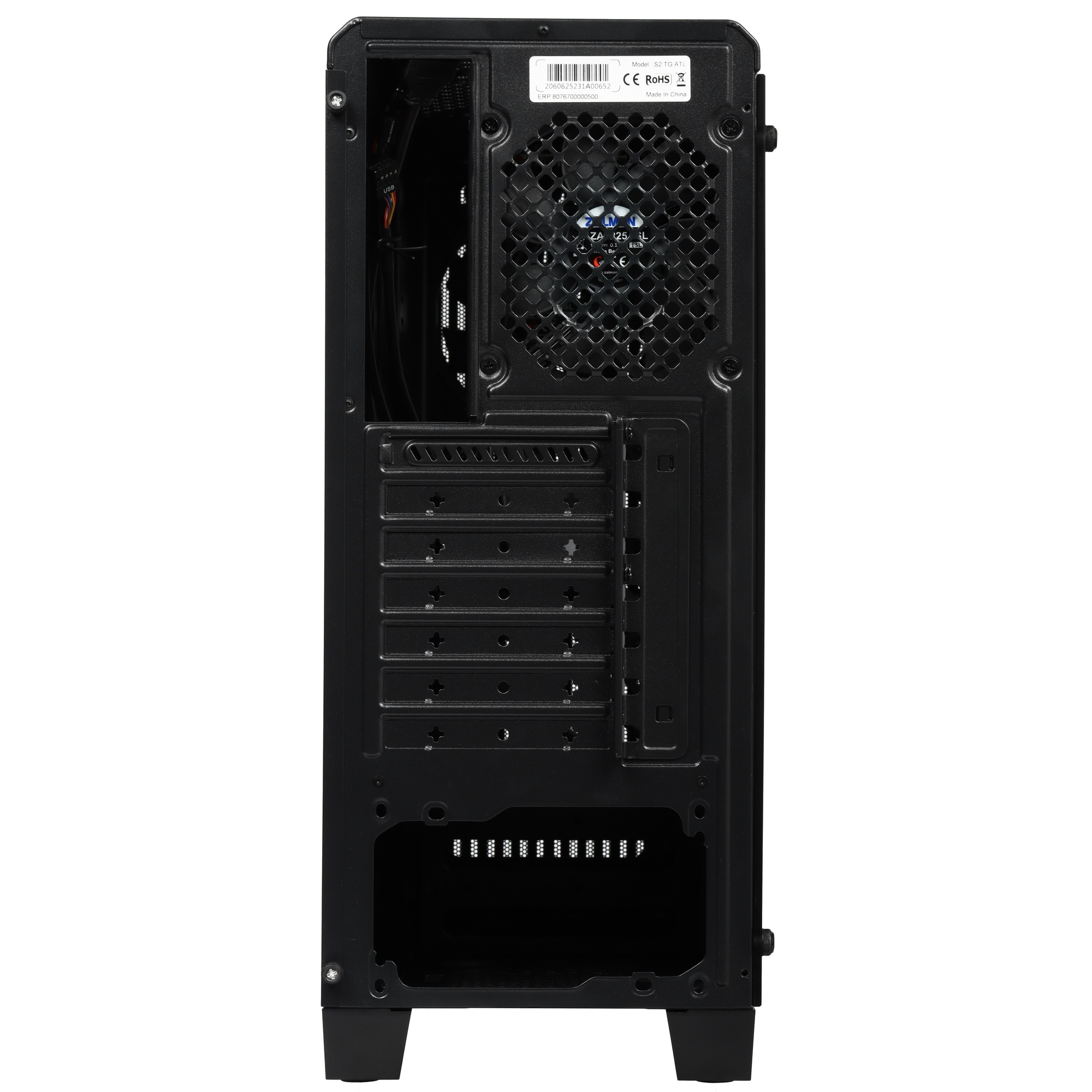 Компьютерный корпус MidiTower Zalman S2 TG TEMPERED GLASS WINDOW black (ATX, mATX, Mini-ITX, USB2.0