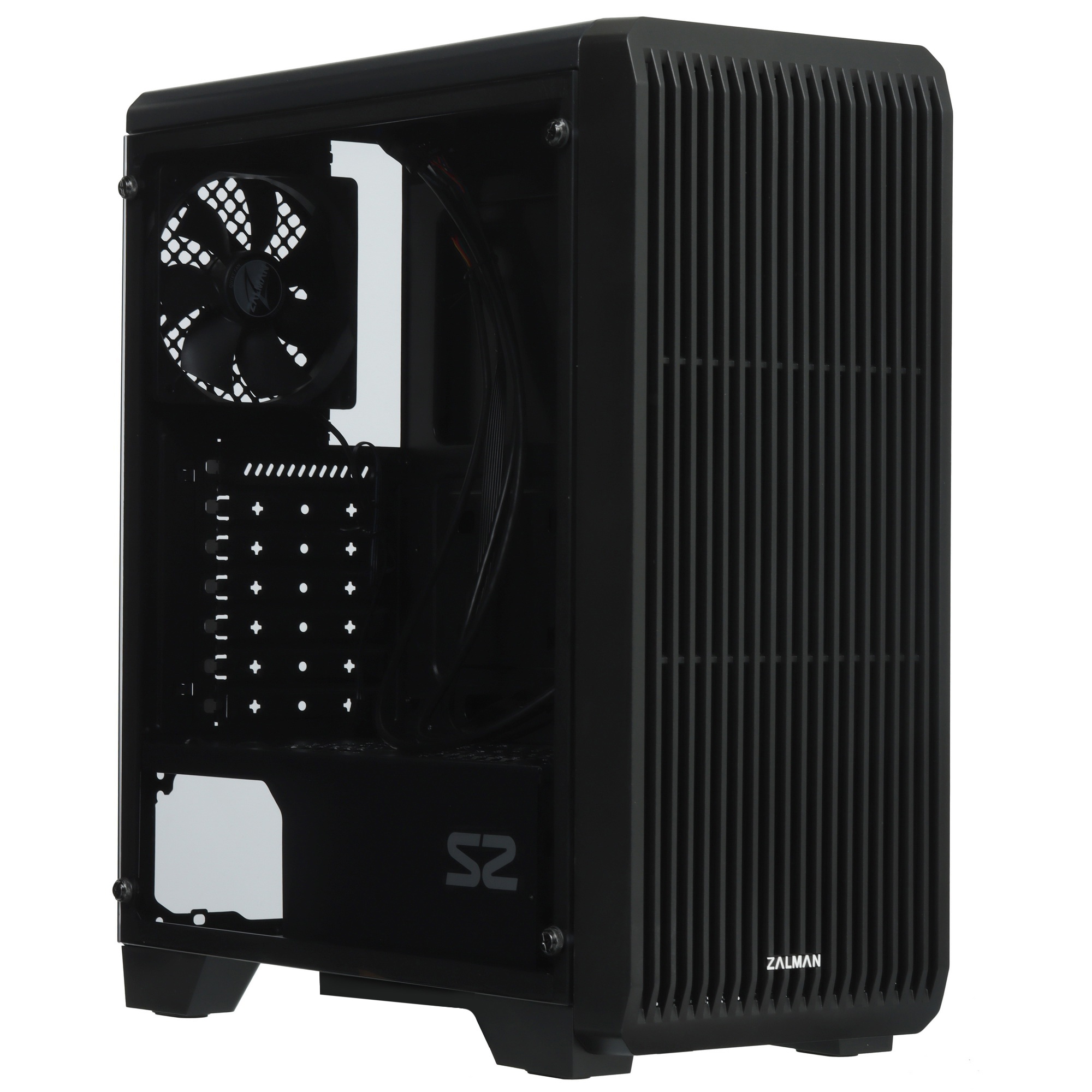Компьютерный корпус MidiTower Zalman S2 TG TEMPERED GLASS WINDOW black (ATX, mATX, Mini-ITX, USB2.0