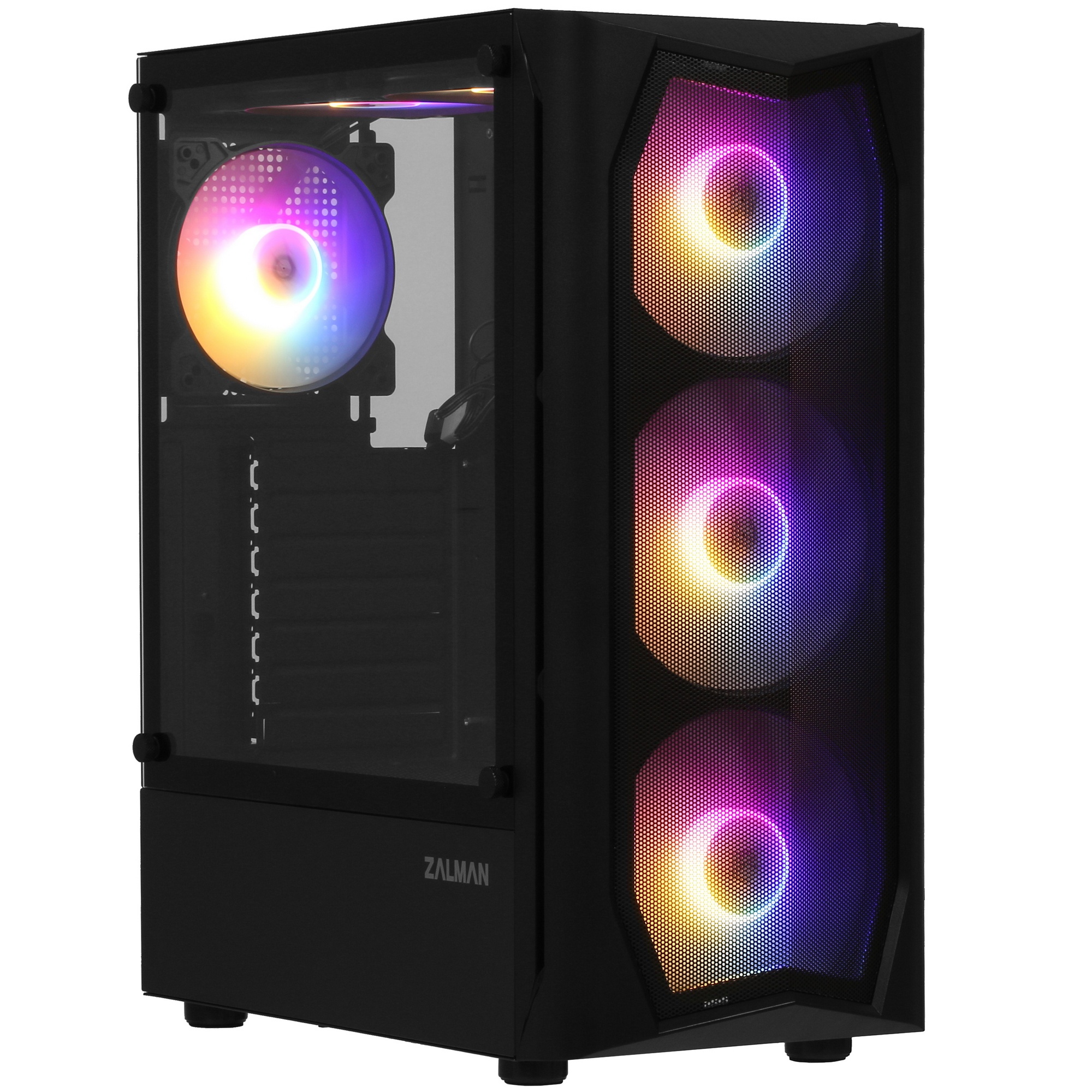 Компьютерный корпус MidiTower Zalman N4 black (ATX,Window, 6xRGB fan, USB2.0 x2, USB3.0x1, без БП) (