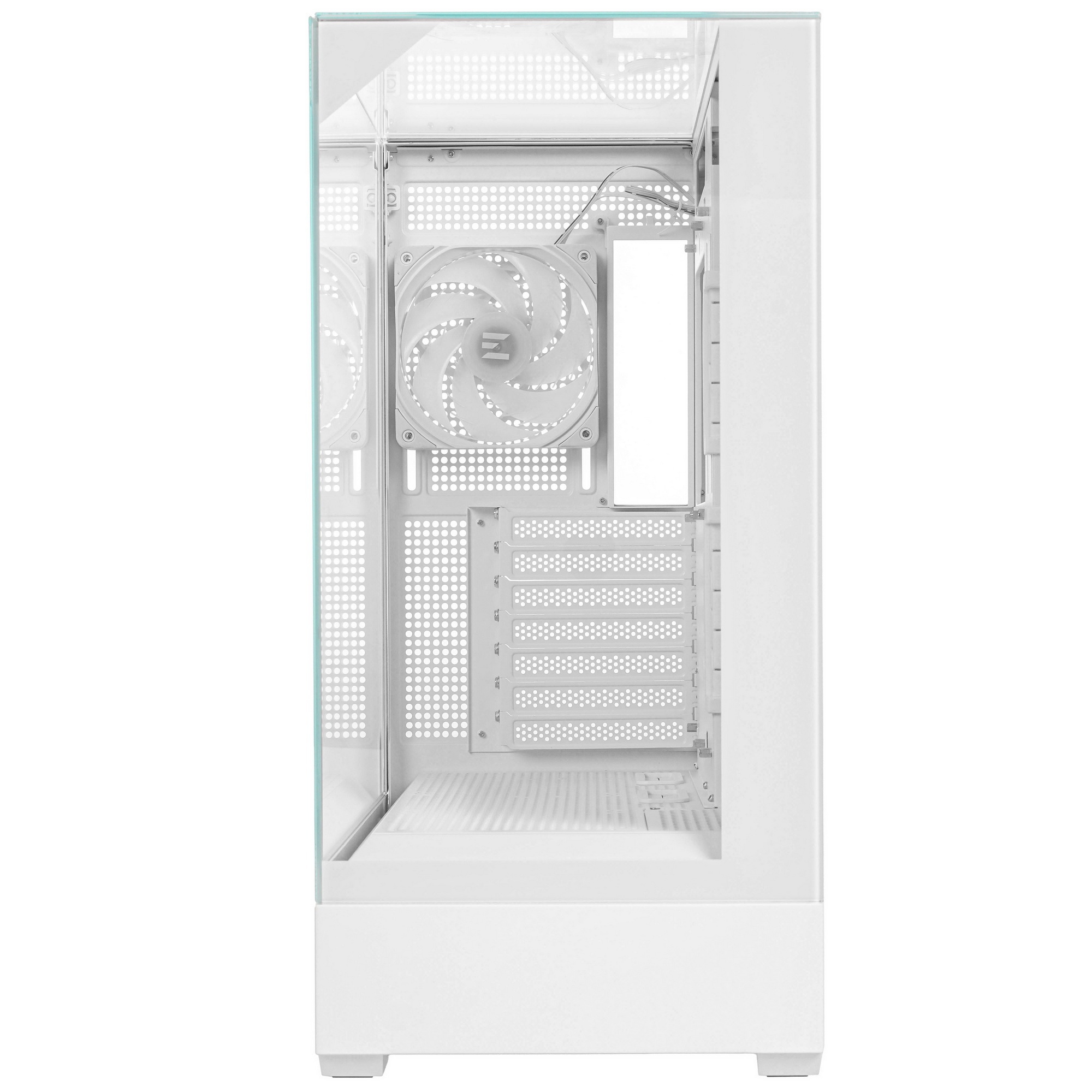 Корпус ZALMAN P40 Prism, ATX, WHITE, WINDOW, 2x3.5", 3x2.5", 1xUSB TYPE-C, 2xUSB3.0, REAR 1x120mm AR