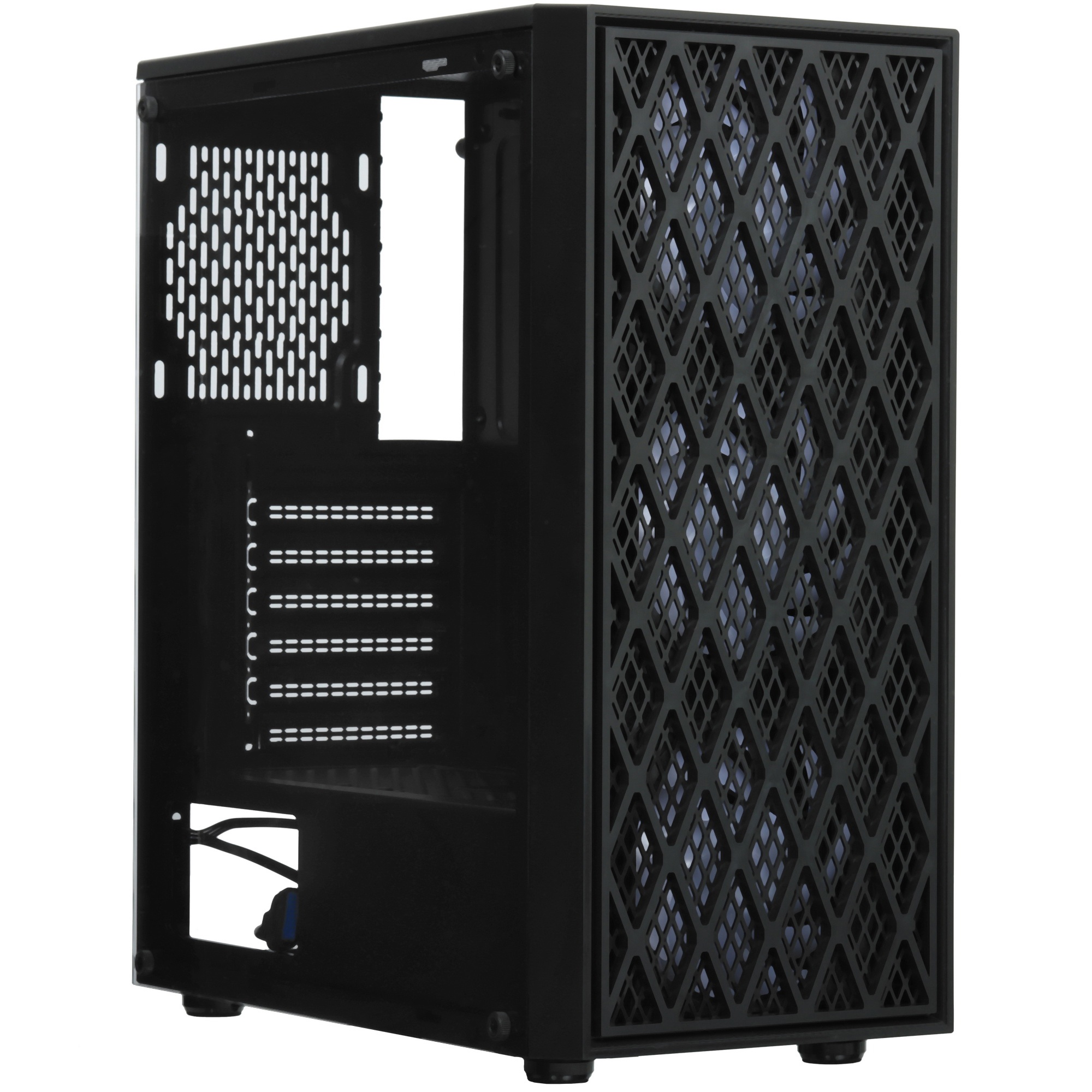 Компьютерный корпус Miditower ExeGate EVO-8243 (ATX, без БП, 2*USB+1*USB3.0, черный, 3 вент. с RGB п