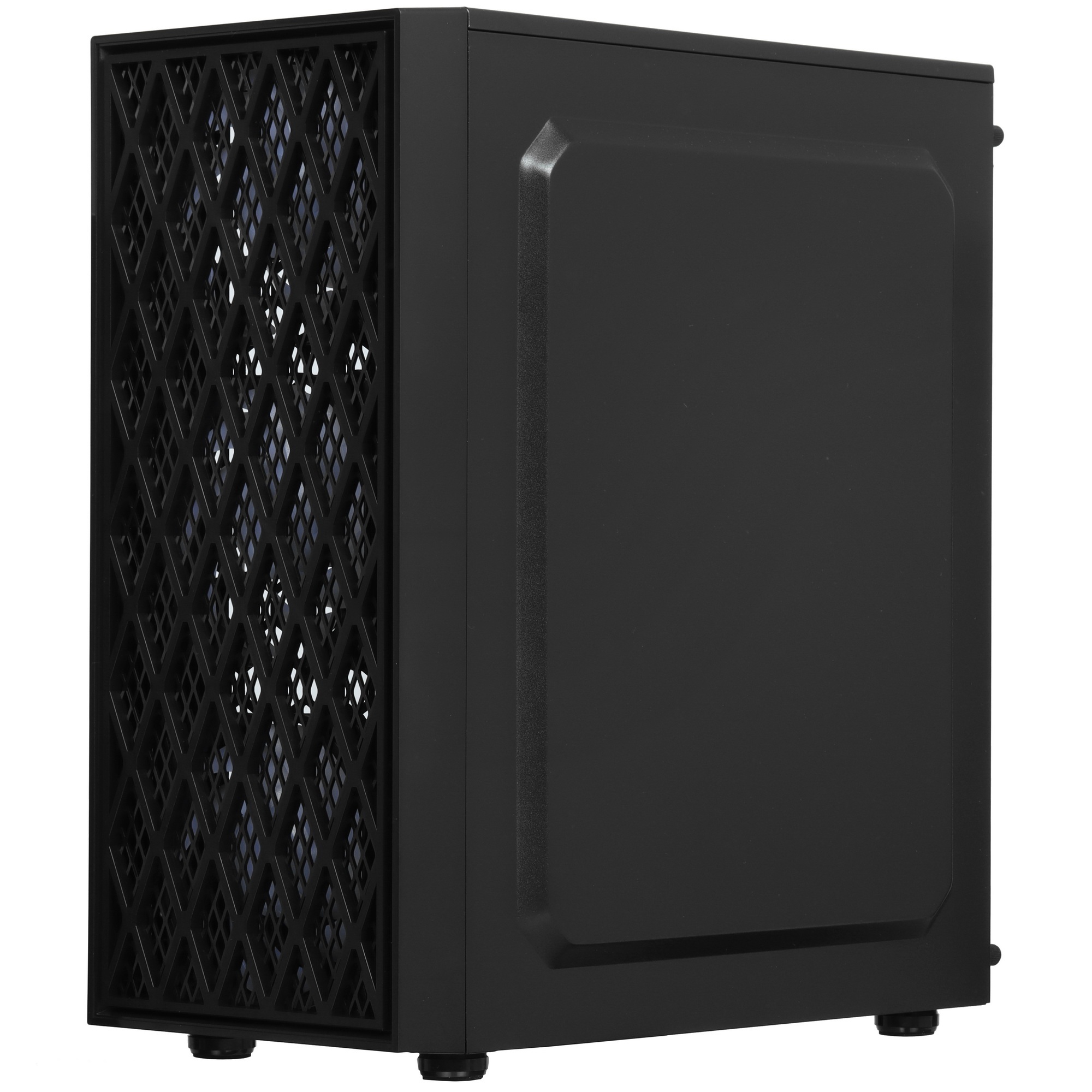 Компьютерный корпус Miditower ExeGate EVO-8243 (ATX, без БП, 2*USB+1*USB3.0, черный, 3 вент. с RGB п