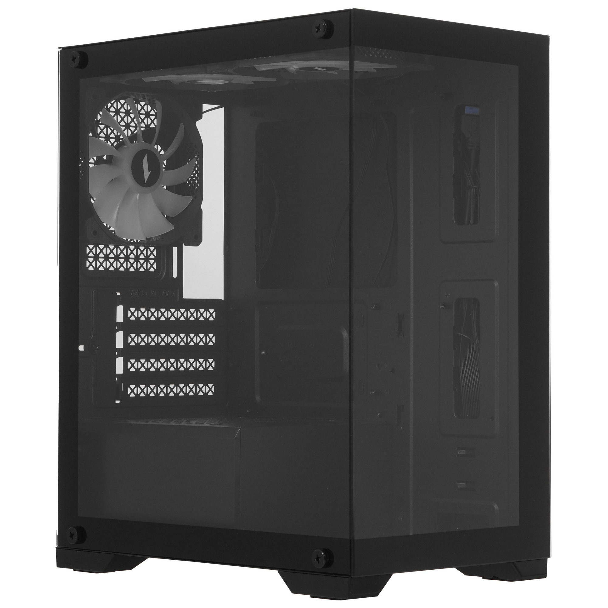 Компьютерный корпус 1STPLAYER MIKU Mi2 Black / mATX / 3x120mm LED fans / Mi2-BK-3F1