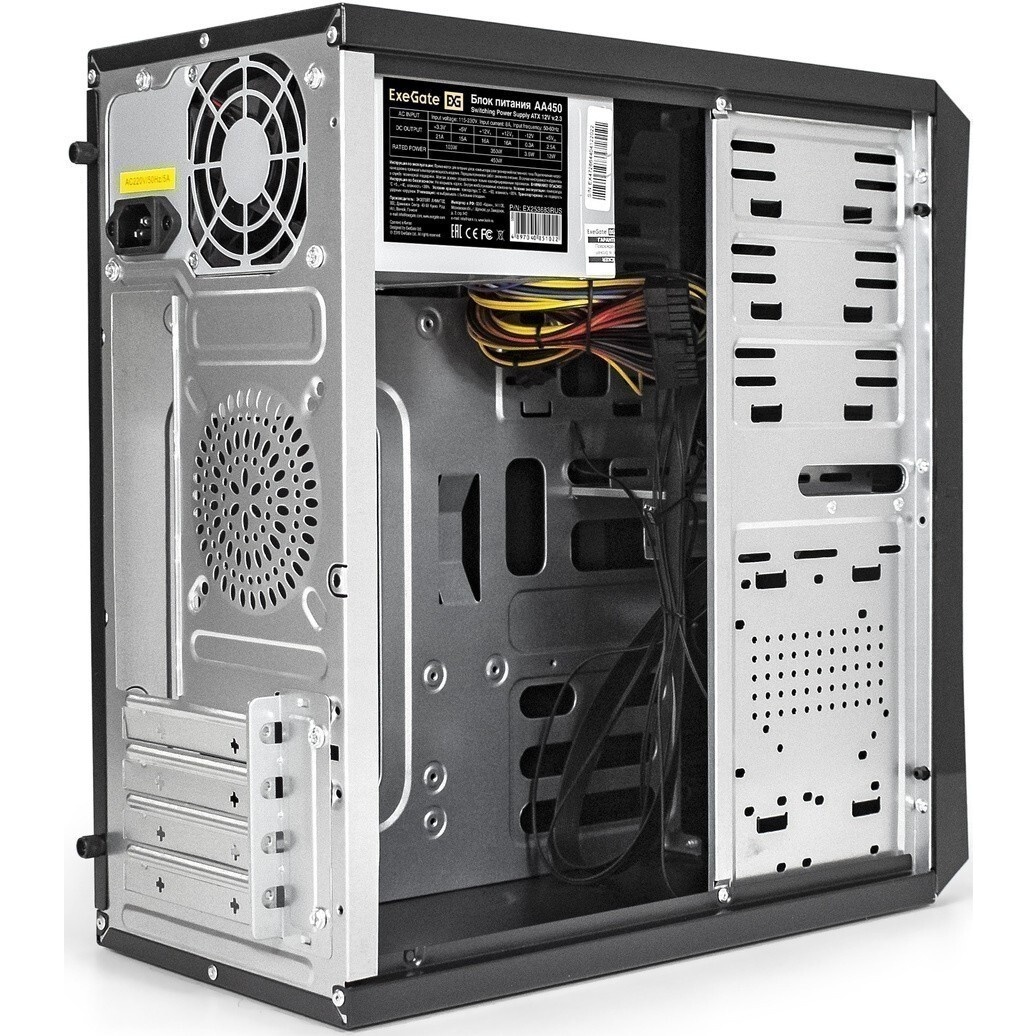 Компьютерный корпус Foxline FL-702, mATX, 1x5.25EXT, 1x3.5EXT, 2x3.5INT, 2xUSB3.0, HDA, w/o FAN, w/4