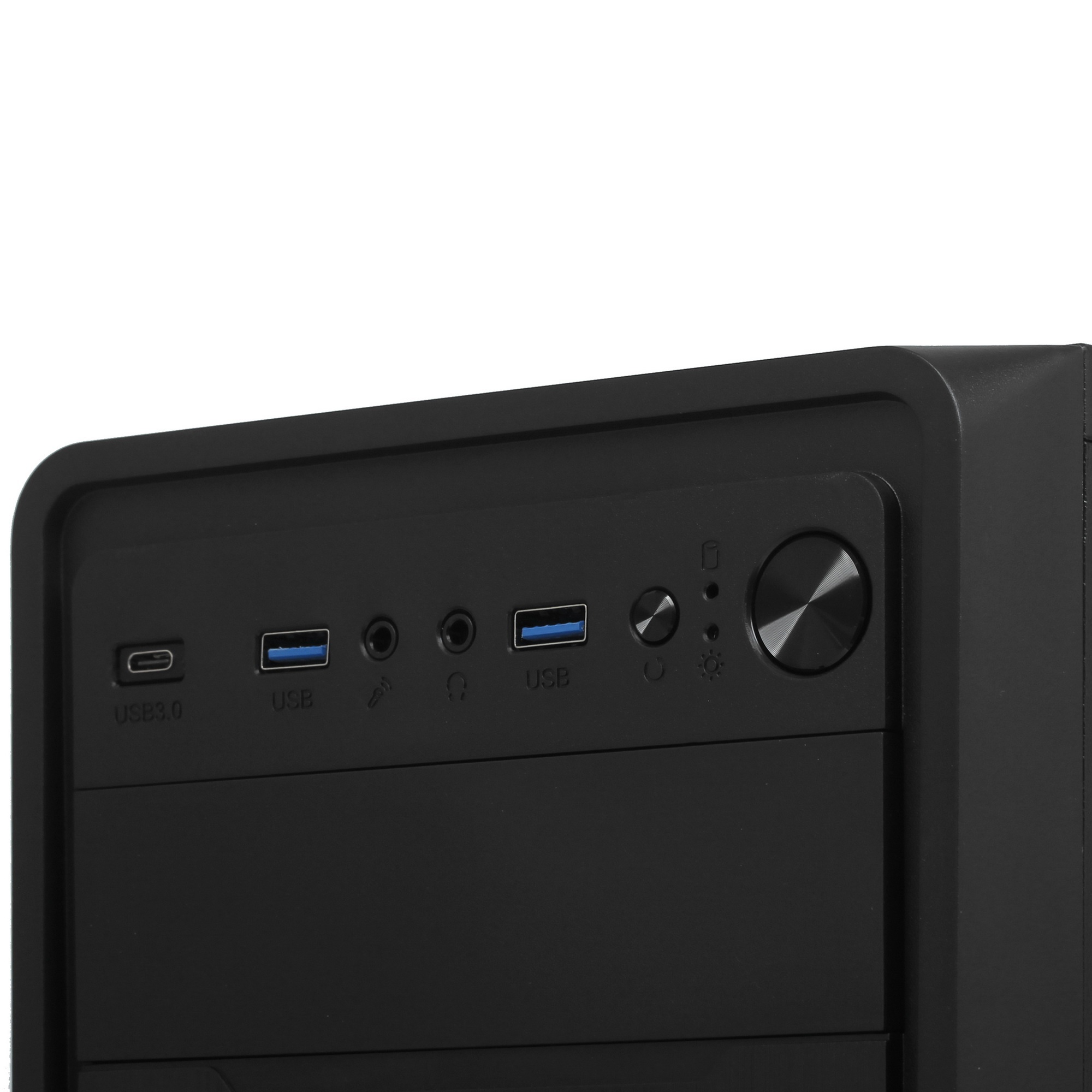 Компьютерный корпус Miditower ExeGate XP-332UC (ATX, без БП, 2*USB3.0+1*TypeC, аудио, черный)