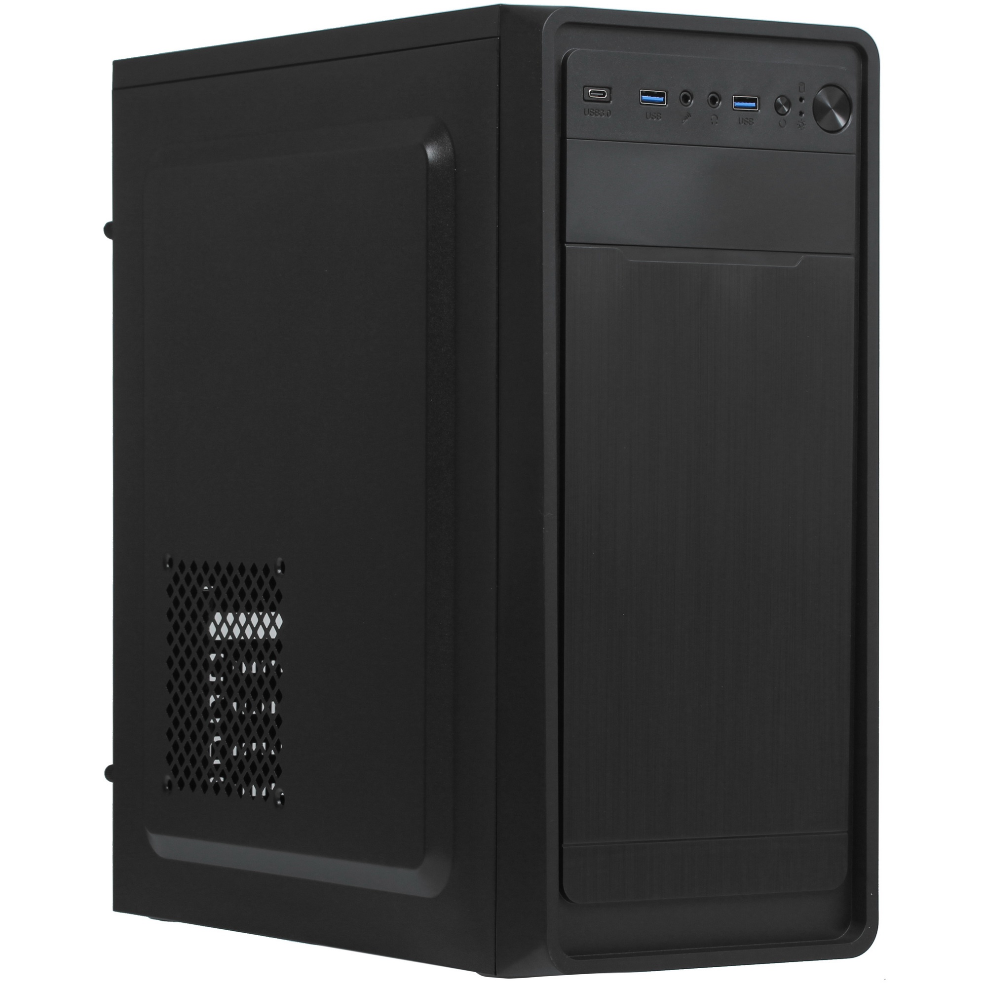 Компьютерный корпус Miditower ExeGate XP-332UC (ATX, без БП, 2*USB3.0+1*TypeC, аудио, черный)