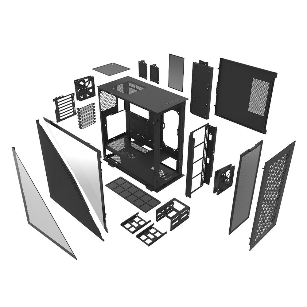 Компьютерный корпус Thermaltake Divider 300 TG Air CA-1S2-00M1WN-02 Black/Win/SPCC/Tempered Glass*1/