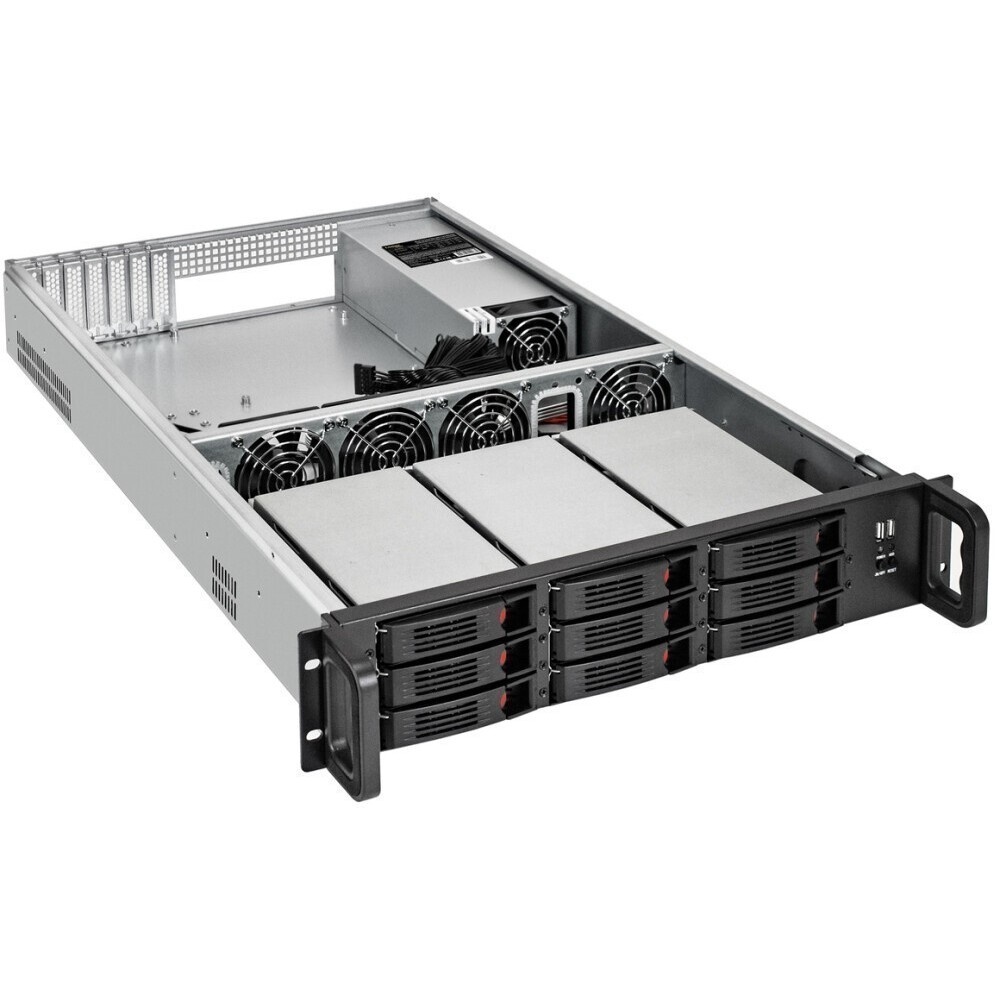 Серверный корпус ExeGate Pro EX293180RUS 2U550-HS12 RM 19", высота 2U, глубина 550, БП 1U-900ADS, 1