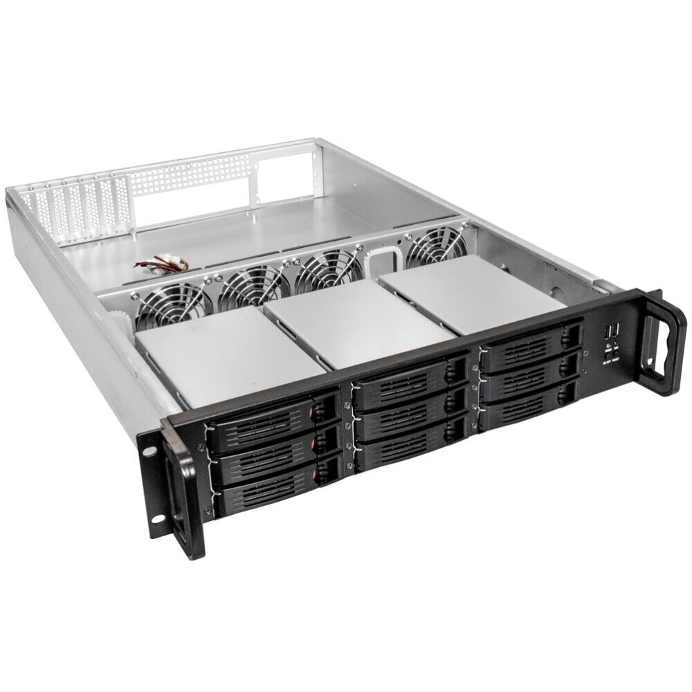 Серверный корпус ExeGate Pro EX293180RUS 2U550-HS12 RM 19", высота 2U, глубина 550, БП 1U-900ADS, 1