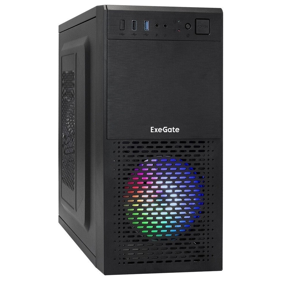 Компьютерный корпус Minitower ExeGate mEVO-7807-NPX450 (mATX, БП 450NPX 12см, 1*USB+1*USB3.0, черный