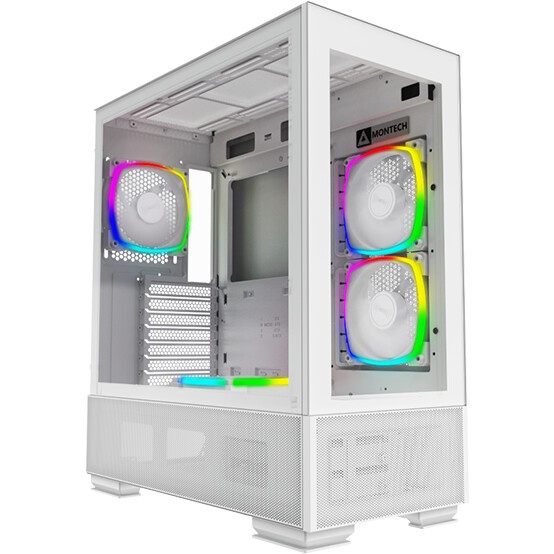 Компьютерный корпус Montech SKY ONE Lite белый без БП ATX 3x120mm 2xUSB3.0 1xUSB3.1 audio bott PSU